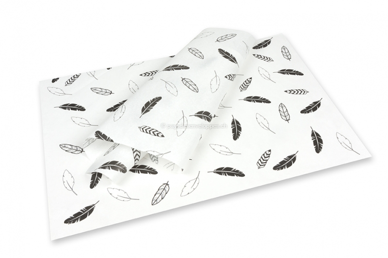 Papier de soie - plumes noires