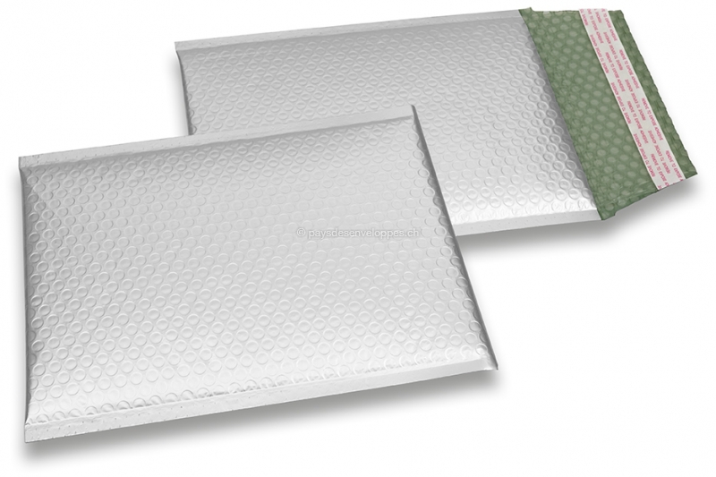 Enveloppes à bulles ECO métallisées mat colorées - argent 180 x 250 mm