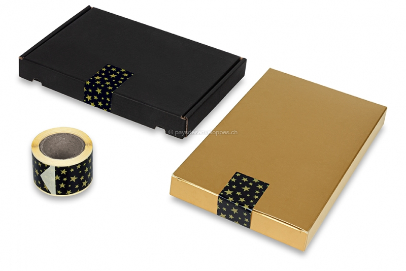 Sceau autocollant long préimprimé - étoiles