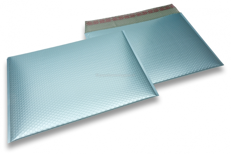 Enveloppes à bulles ECO métallisées mat colorées - bleu glacial 320 x 425 mm
