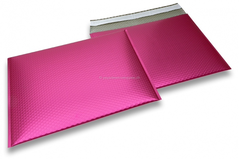 Enveloppes à bulles ECO métallisées mat colorées - rose 320 x 425 mm
