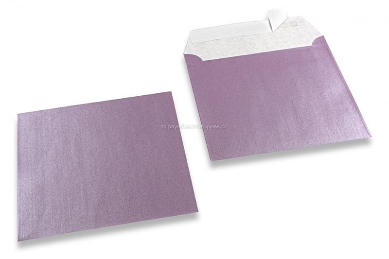 Enveloppes de couleurs nacrées - Lilas, 155 x 155 mm