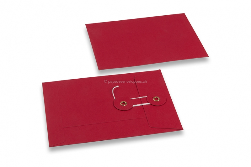 Enveloppes à fermeture Japonaise - 114 x 162 mm, rouge