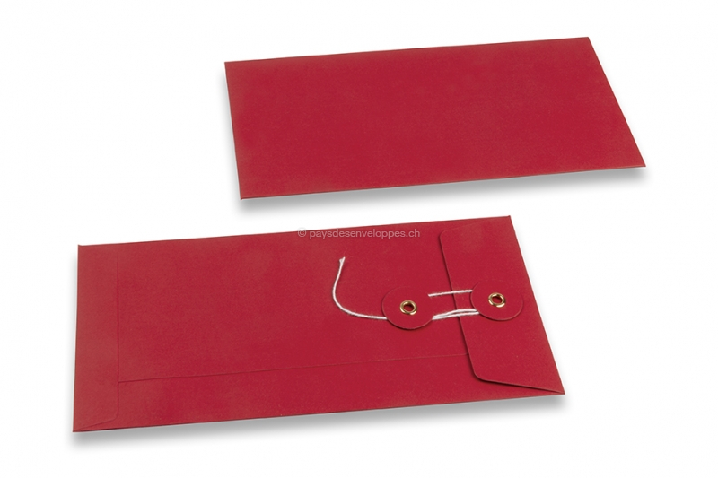 Enveloppes à fermeture Japonaise - 110 x 220 mm, rouge