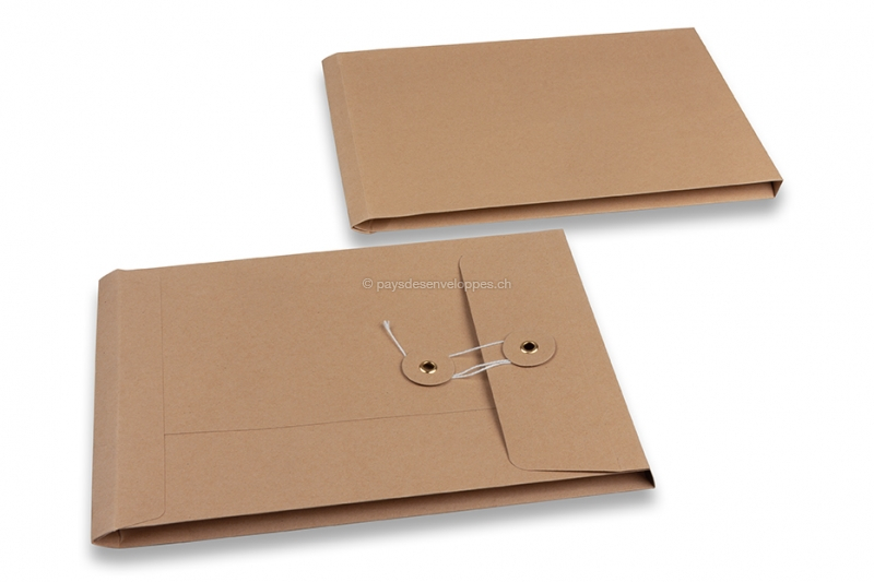 Enveloppes à fermeture Japonaise - 162 x 229 x 25 mm, marron