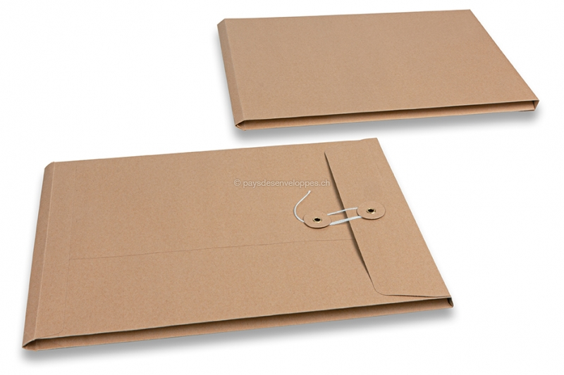 Enveloppes à fermeture Japonaise - 229 x 324 x 25 mm, marron
