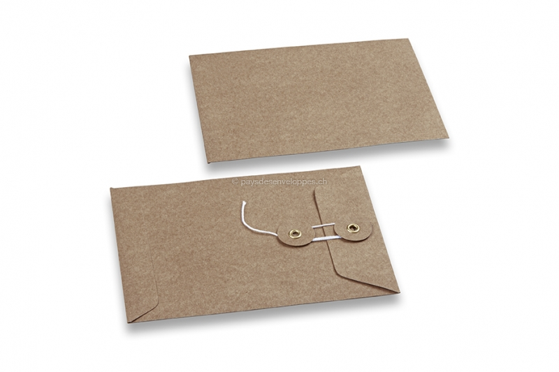 Enveloppes à fermeture Japonaise - 114 x 162 mm, kraft brun