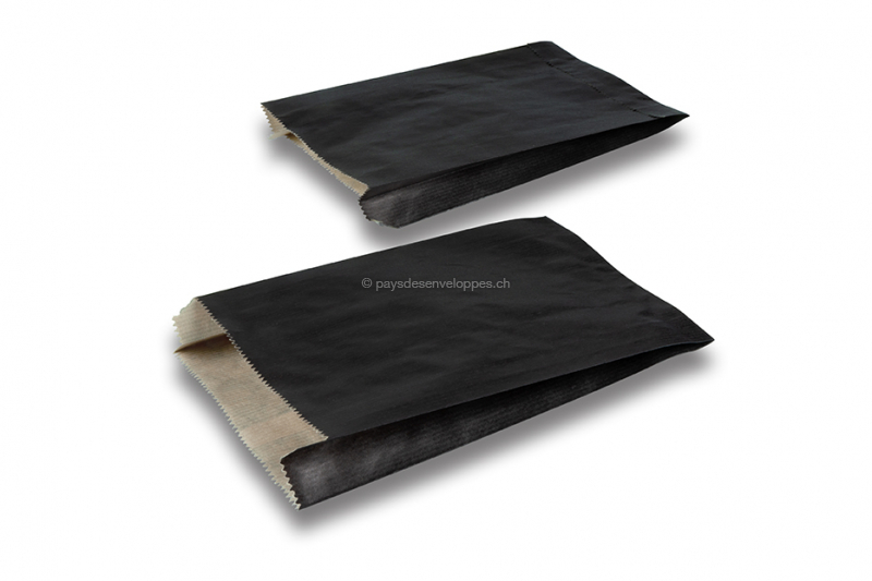 Sachets cadeaux en papier kraft couloré - noir, 150 x 210 x 40 mm