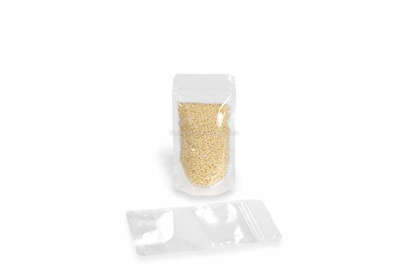Sachets transparents à fermeture zip - 110 x 185 x 70 mm, 250 ml