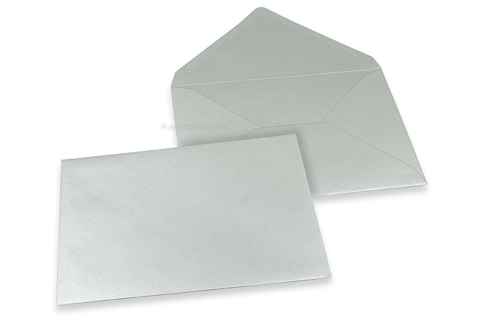 Enveloppes colorées pour cartes de voeux - argent métallisé, 162 x 229 mm