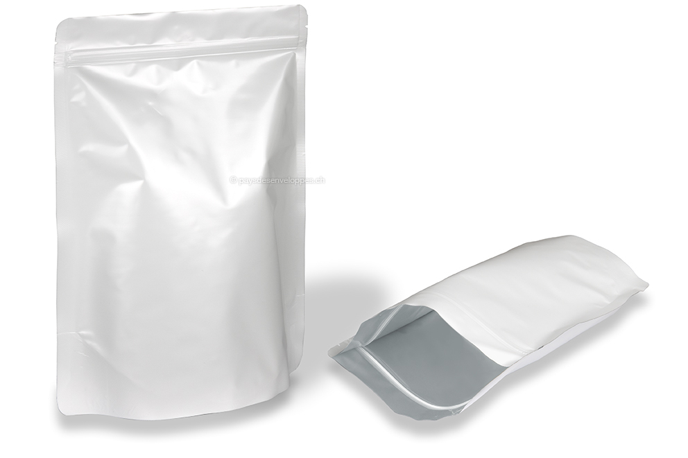 Sachets stand-up blanc - 200 x 300 x 100 mm, 1800 ml