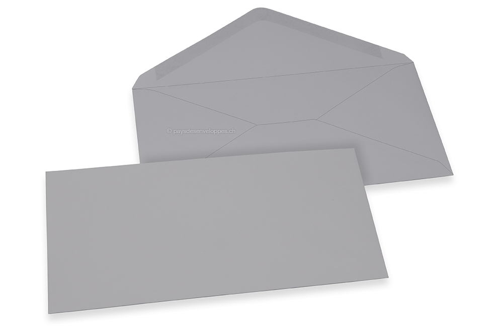 Enveloppes colorées pour cartes de voeux - gris, 110 x 220 mm