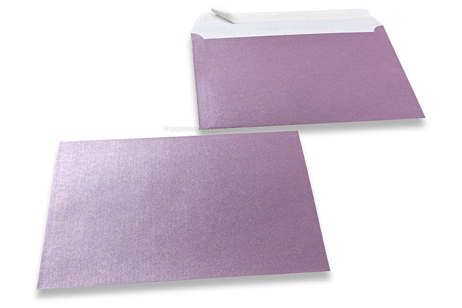 Enveloppes de couleurs nacrées - Lilas, 162 x 229 mm
