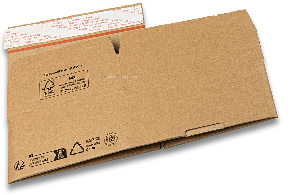 Caisse carton fond automatique - marron, 160 x 130 x 70 mm - SPX1