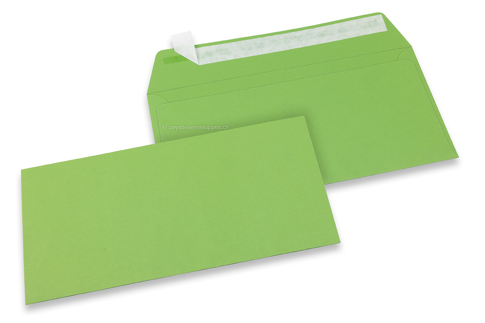 Enveloppes papier colorées - Vert pomme, 110 x 220 mm