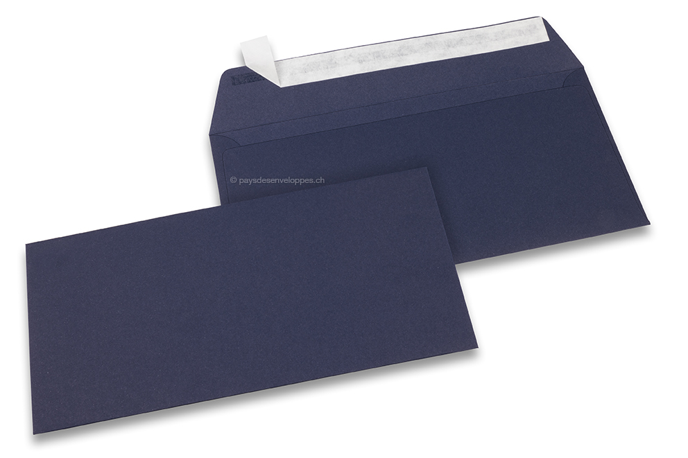 Enveloppes papier colorées - Bleu foncé, 110 x 220 mm