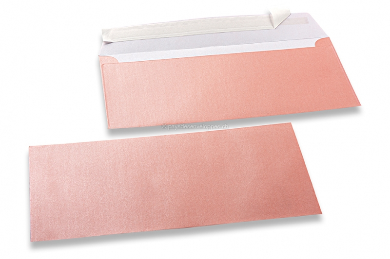Enveloppes de couleurs nacrées - Rose bébé, 110 x 220 mm