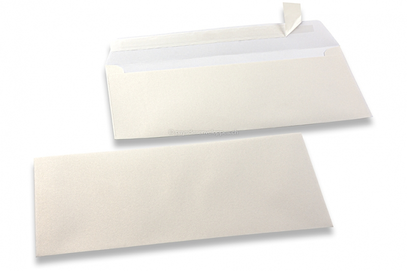Enveloppes de couleurs nacrées - Blanc, 110 x 220 mm