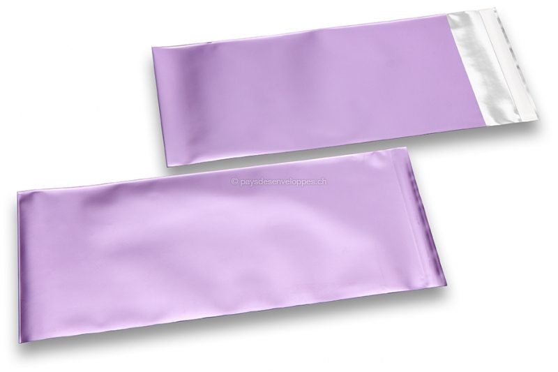 Enveloppes aluminium métallisées mat - lilas 110 x 220 mm