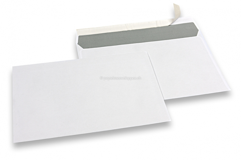 Enveloppes blanches en papier, 156 x 220 mm (EA5), 90gr, bande adhésive