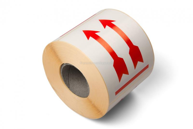 Étiquettes d'expédition - Ce côté vers le haut : flèche - 90 x 115 mm